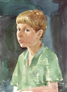 Алеша. Детский портрет акварелью. Худ. М.Л. Медовикова