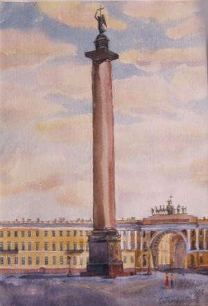 Петебургский пейзаж с Александрийским столпом