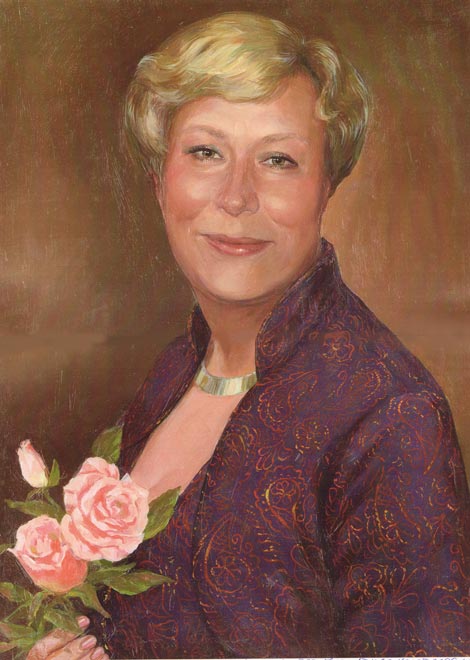 Женский портрет дамы с розой, выполнен маслом, Художественная мастерская Марины Медовиковой